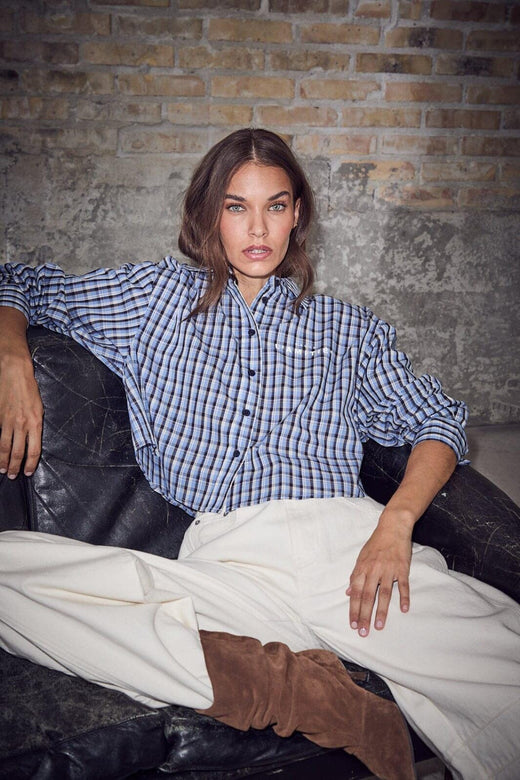 Haute L'Amitié - Isolde Check Shirt HL10828 - Blue Check Skjorter 