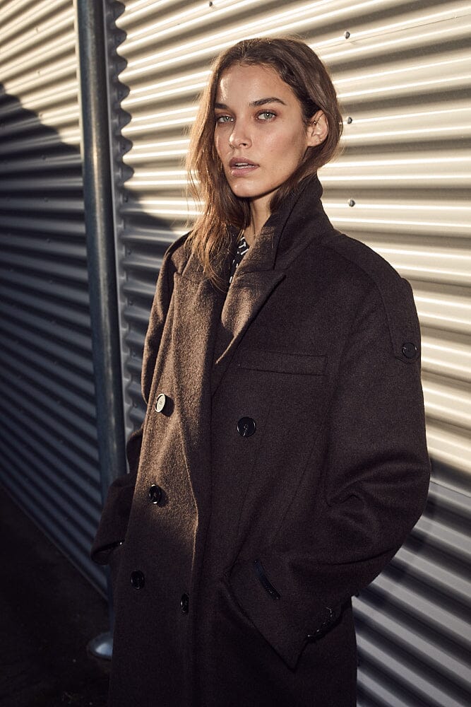 Haute L'Amitié - Lida Tailor Wool Coat HL10204 - Mocca Jakker 