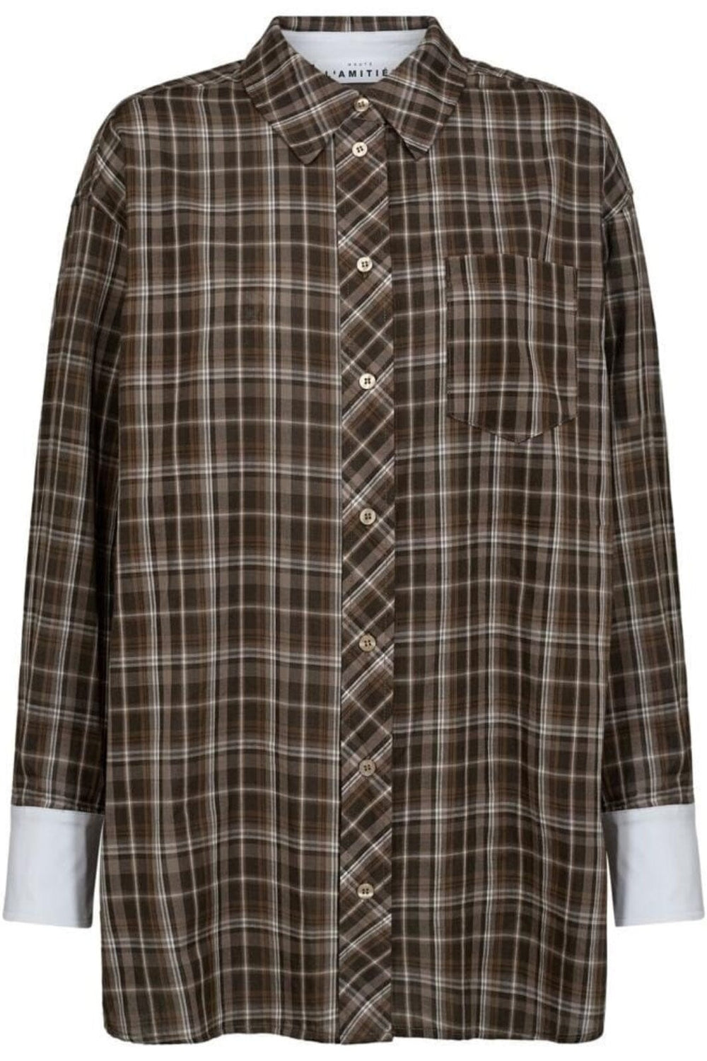 Haute L'Amitié - Loose Check Shirt HL10037 - Mocca