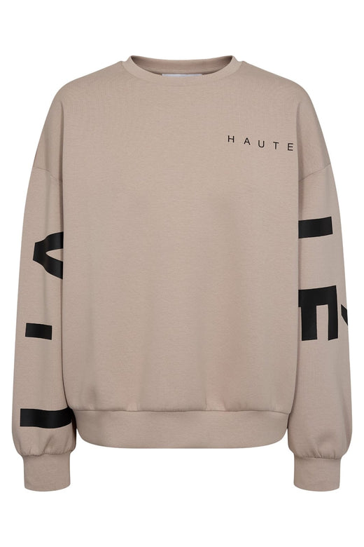 Haute L'Amitié - Maxi Split Logo Sweat HL10413 - Beige Sweatshirts 