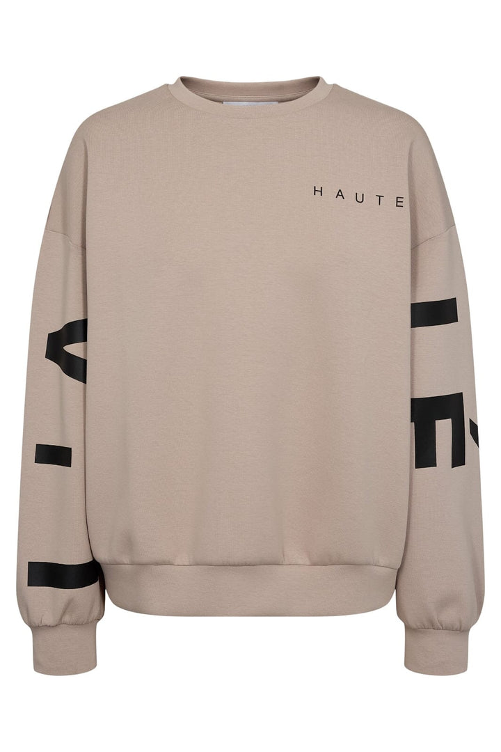 Haute L'Amitié - Maxi Split Logo Sweat HL10413 - Beige Sweatshirts 