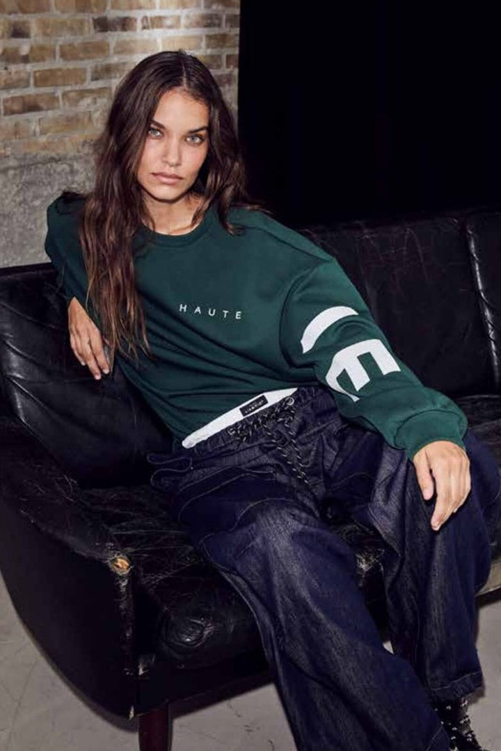 Haute L'Amitié - Maxi Split Logo Sweat HL10413 - Sporty Green