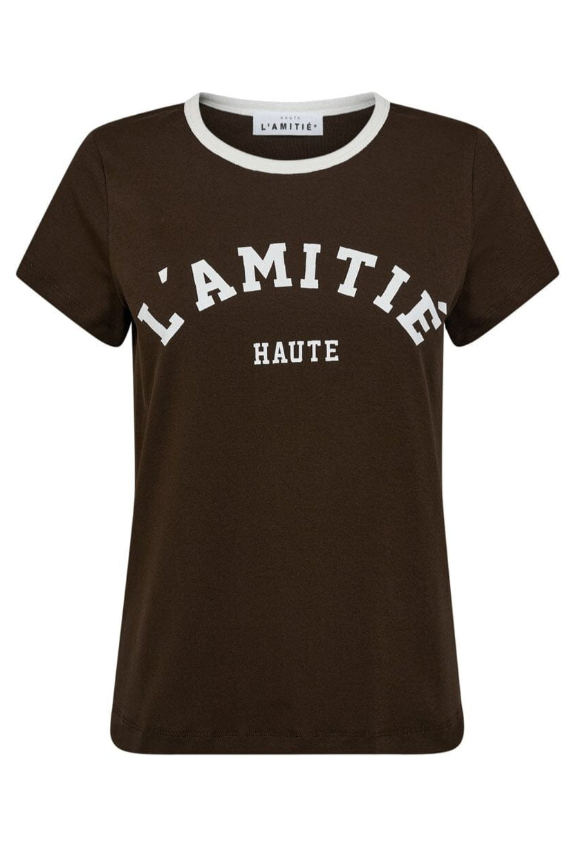 Haute L'Amitié - Neckline Logo Tee HL10006 - Mocca