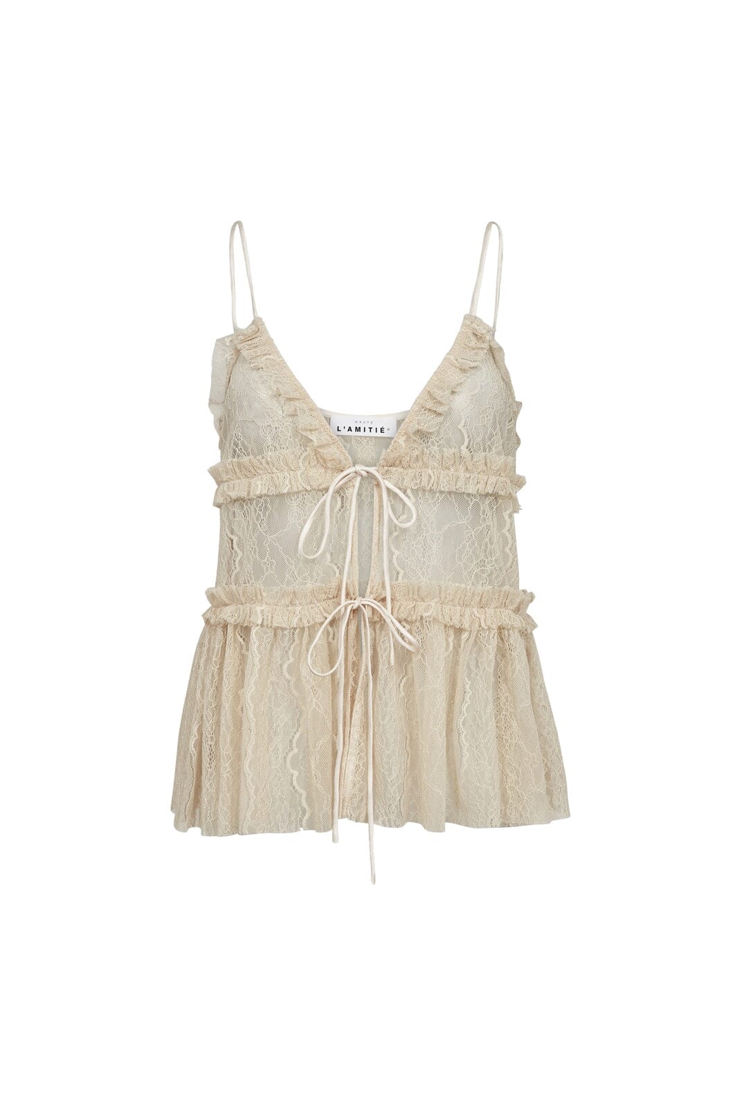 Haute L'Amitié - New Lace Tie Top HL10538 - Seashell