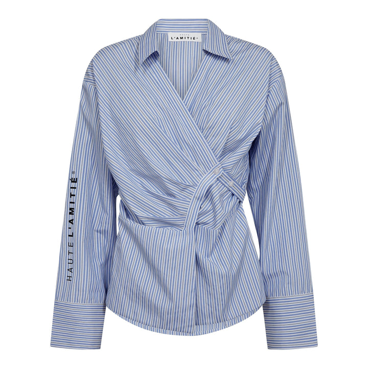 Haute L'Amitié - Nina Strap Shirt HL10795 - Pale Blue Stripe Skjorter 