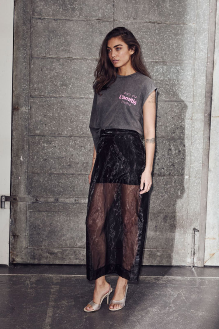Haute L'Amitié - Organza Pencil Skirt HL10638 - Black Nederdele 