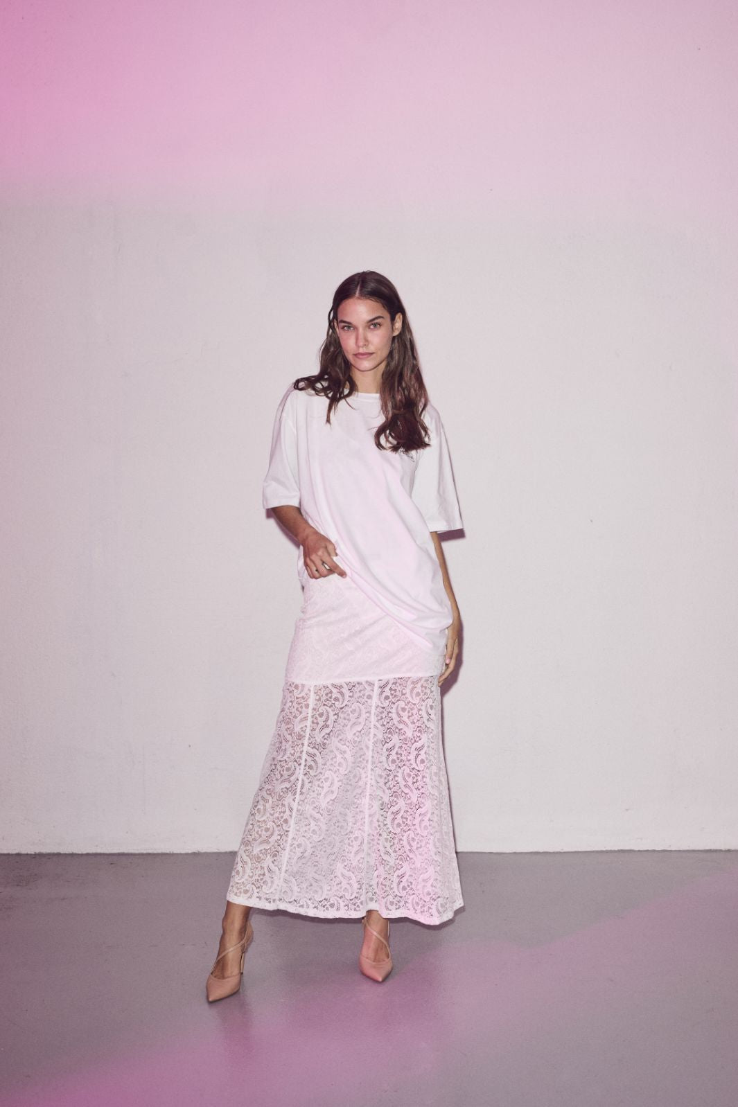 Haute L'Amitié - Palm Town Loose Tee HL10130 - White T-shirts 