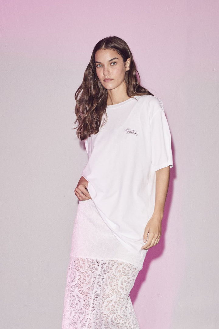 Haute L'Amitié - Palm Town Loose Tee HL10130 - White T-shirts 