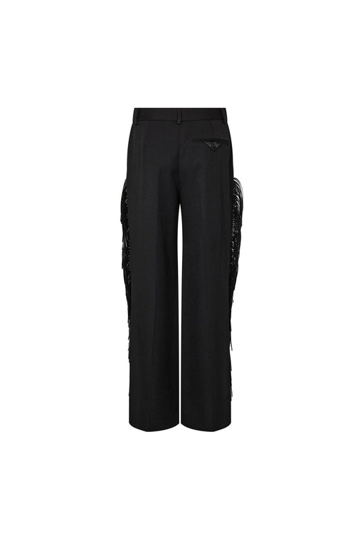 Haute L'Amitié - Premiere Fringe Plain Tall Pant HL10990 - Black