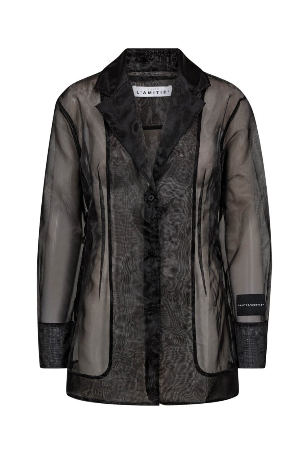 Haute L'Amitié - Ring Organza Blazer Shirt HL10632 - Black