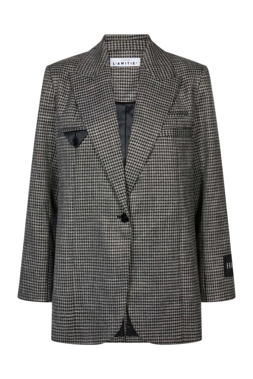Haute L'Amitié - Single Blazer Hl10906 - Black Silver Check Blazere 