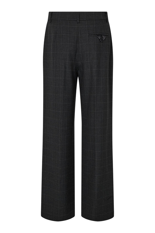 Haute L'Amitié - Smokey Check Plain Pant Hl10917 - Antracit Bukser 