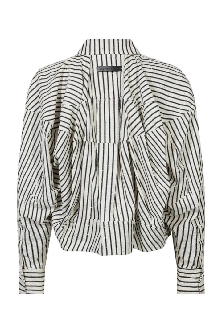 Haute L'Amitié - Sophie Mono Stripe Stone Shirt Hl10995 - Off-White / Black Stripe Skjorter 