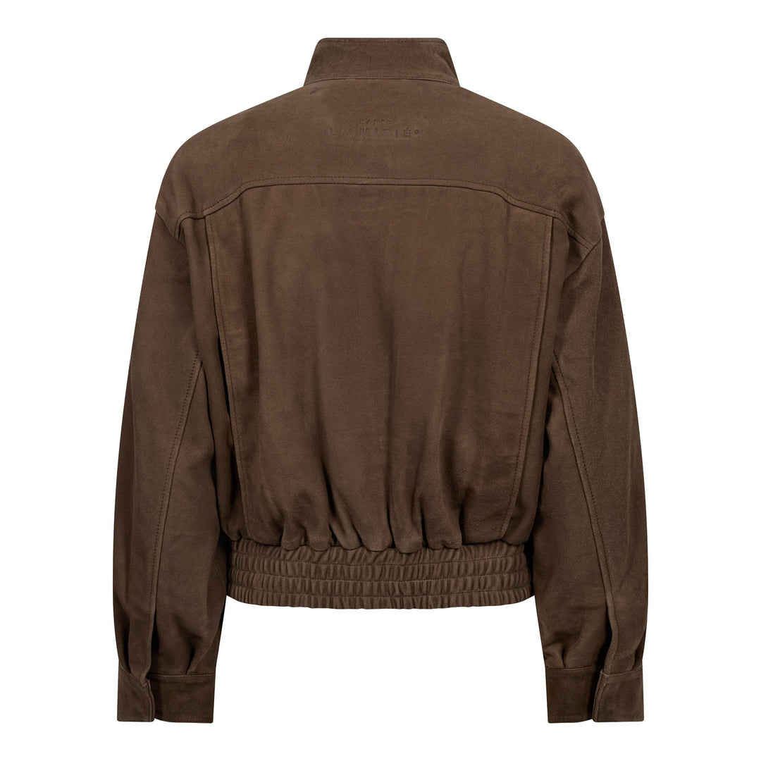 Haute L'Amitié - Suede Gather Crop Jacket HL10821 - Walnut Jakker 