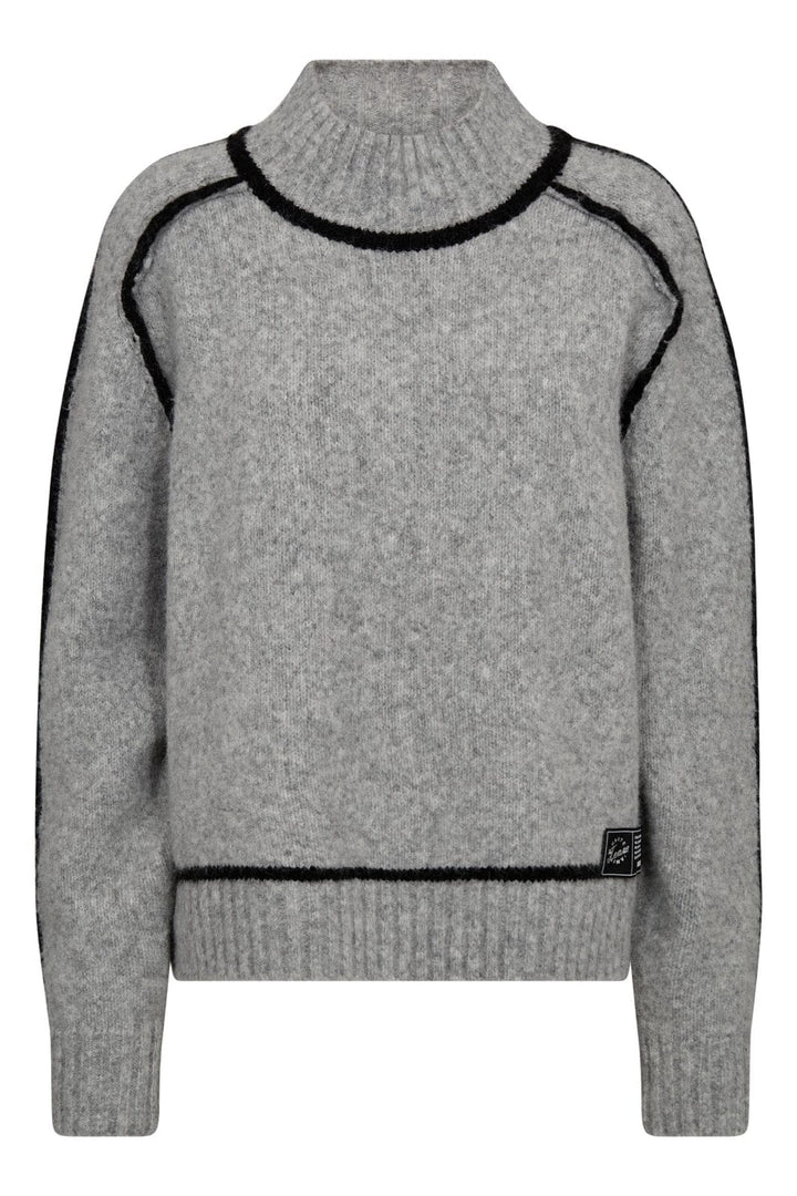 Haute L'Amitié - Toby Hem Line Knit HL10316 - Light Grey Melange Strikbluser 