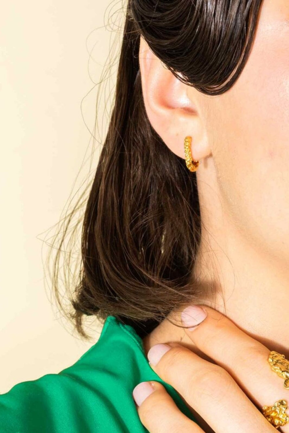 House Of Vincent - Riddle Hoop Earrings - Gilded 