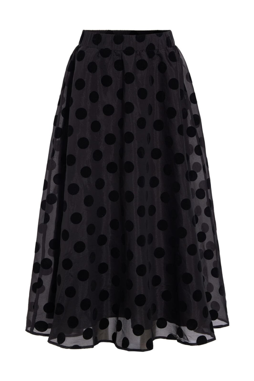 Hunkøn - Bobby Long Skirt 25636 - Black W/Dots