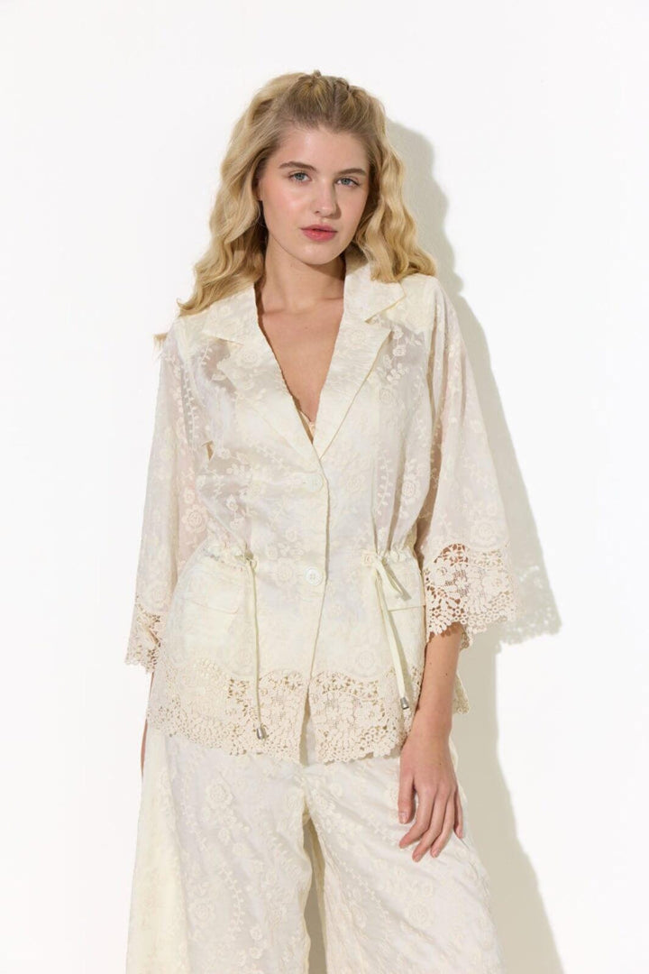 Hunkøn - Patty Lace Blazer 26324 - Cream Blazere 