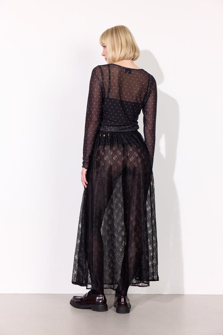 Hunkøn - Tova Mesh Blouse 25935 - Black Bluser 