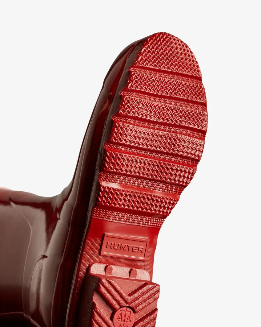 Hunter - Womens Original Short Gloss Boot Wfs1000rglmlr - Military Red Gummistøvler 