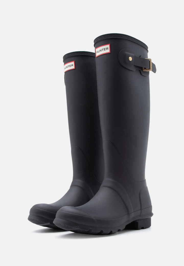 Hunter - Womens Original Tall Leopard Backstrap Hfrw0004261blk - Black Gummistøvler 