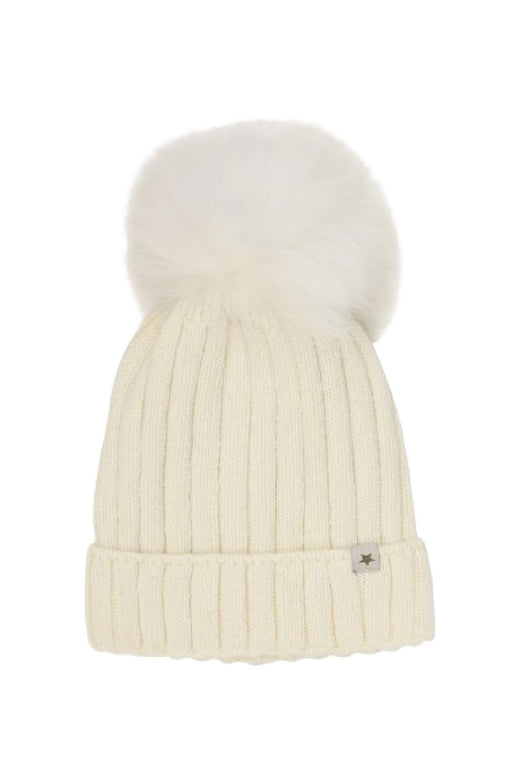 Huttelihut - Hat Knit Alpaca Pompom 460397 - 1801 Tofu Huer 