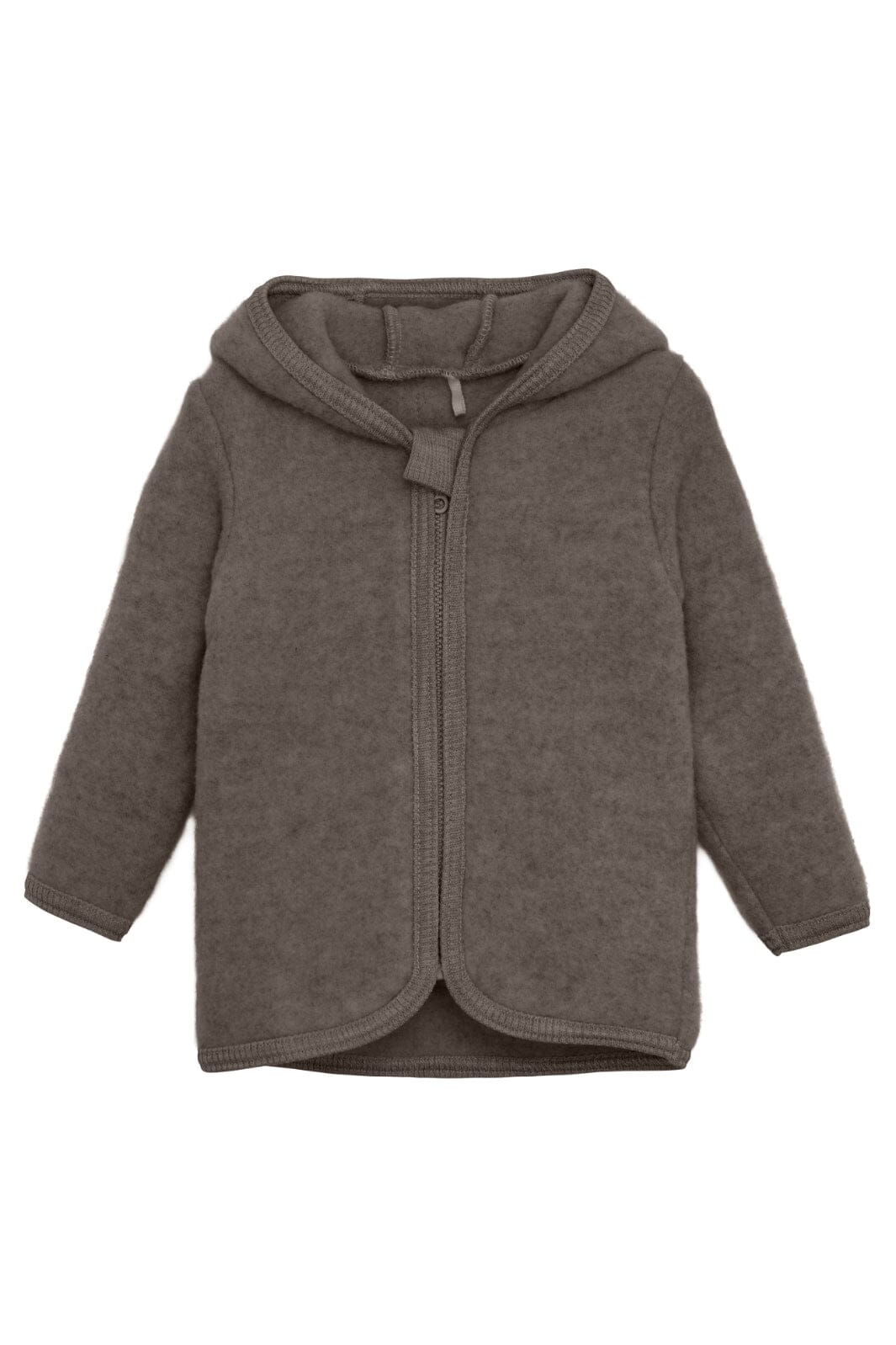 Huttelihut - Jacket Ears Wool Fleece (M) - Dark Brown Melange Fleece jakker 