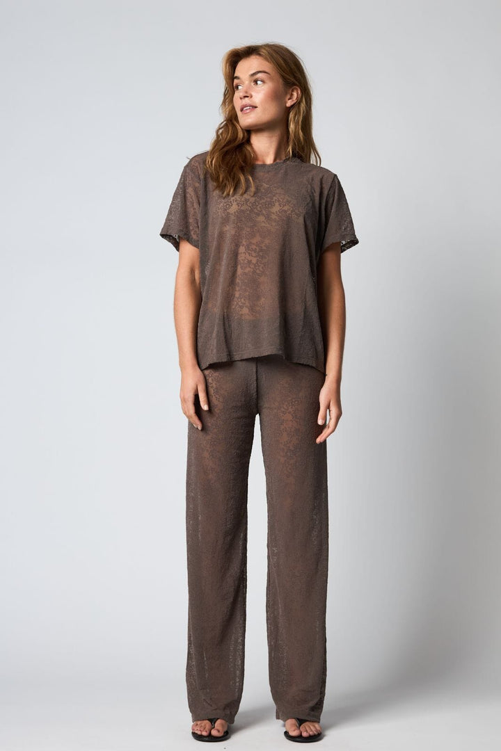 Hype The Detail - Lace Tee Oversiz 852-25 - 2 - Brun T-shirts 