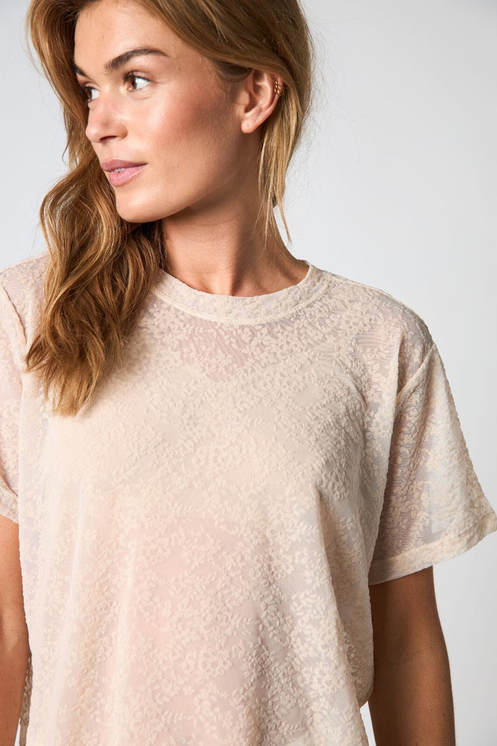 Hype The Detail - Lace Tee Oversiz 852-25 - 3 - Powder T-shirts 