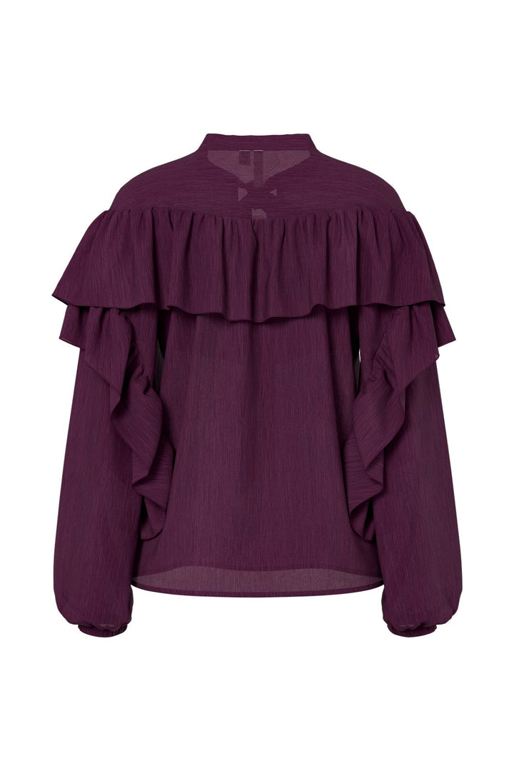 Hypedrop - Hdmelisa Ruffle Ls Blouse 32000021 - 5082000 - Potent Purple