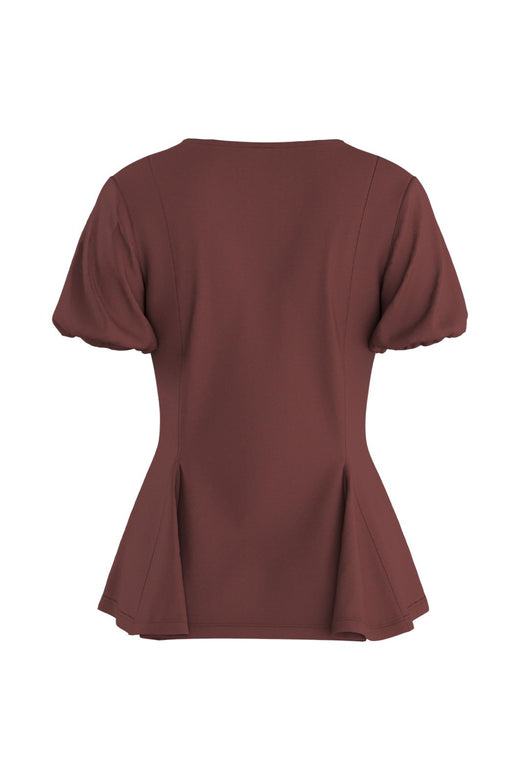 Hypedrop - Hdtamara Ss Peplum Top 32000271 - 5272516 - Rum Raisin