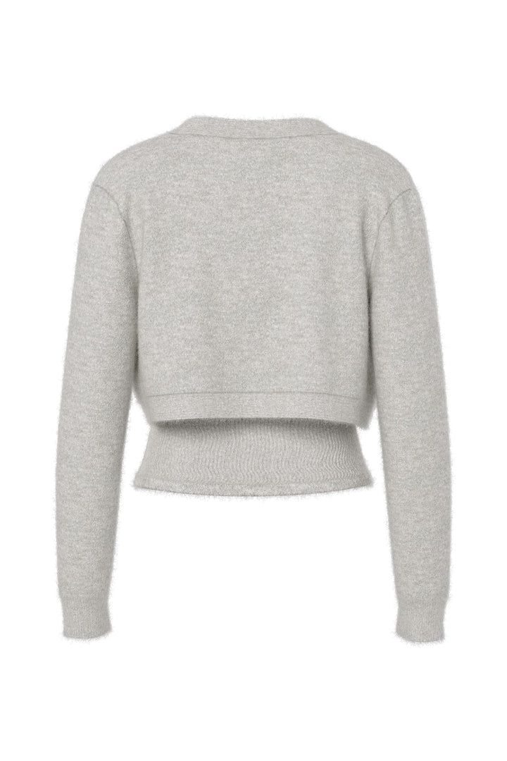 Hypedrop - Hdyvette Bolero Knit Set 32000441 - 5140140 - Light Grey Melange