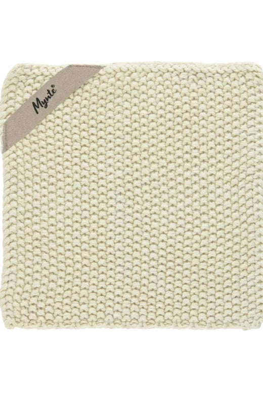 Ib Laursen - Grydelap Mynte Latte strikket - 100% bomuld, Strik - 6350-01