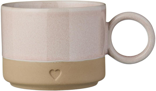 Ib Laursen - Krus M/hank Heart Mat Brunt Ler M/rosa Kant 290 Ml - 2468-07