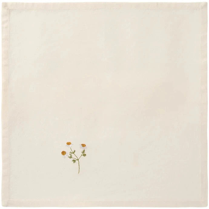 Ib Laursen - Stofserviet Flora M/marguerit Butter Cream - 63032-82 Køkkentilbehør 