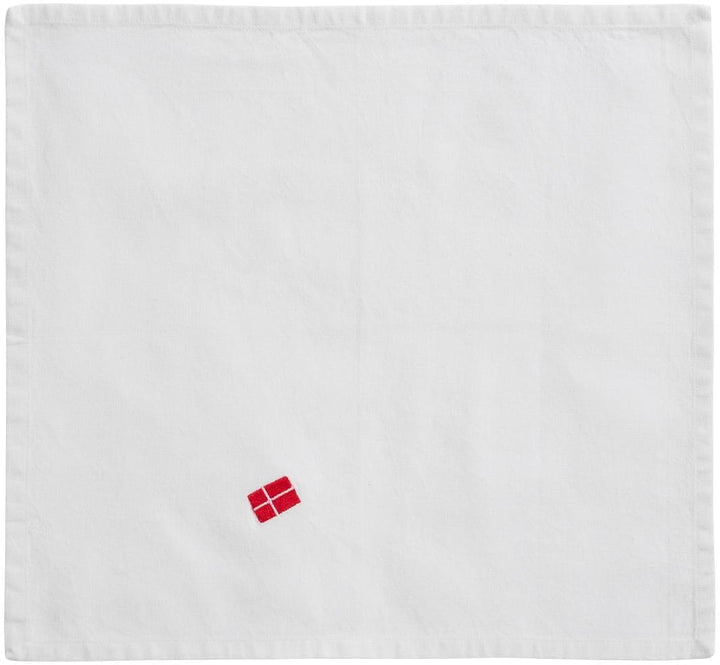 Ib Laursen - Stofserviet m/dansk flag hvid - Bomuld, Polyester - 63026-11