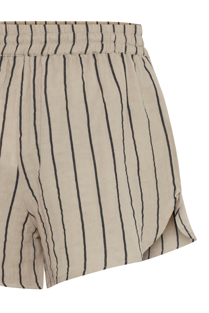Ichi - Iafoxa Striped Beach Sho - 202985 Doeskin/Black Stripe Shorts 