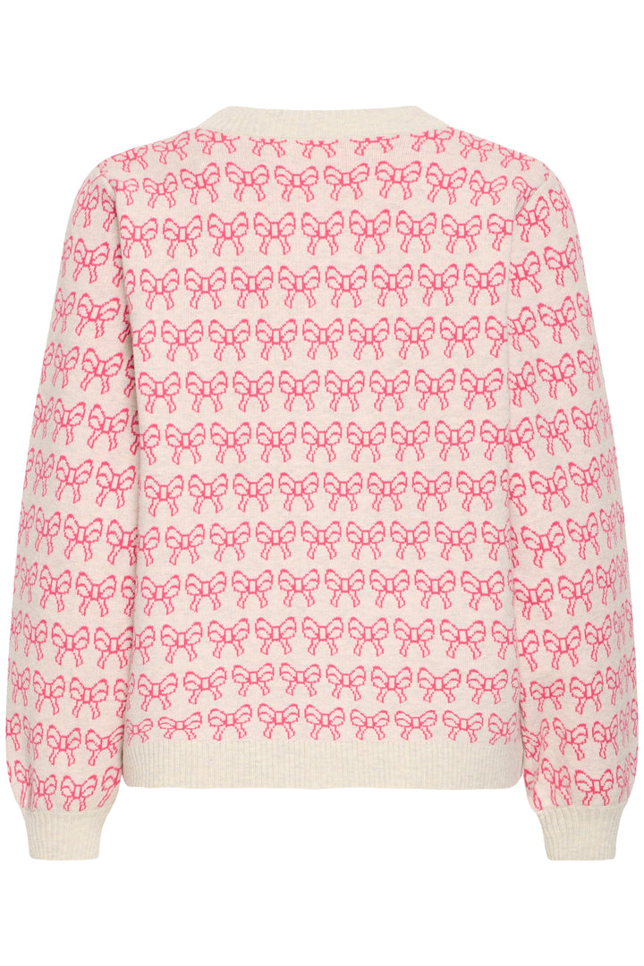 Ichi - Ihbrielle Ca3 - 204825 Oatmeal W. Pink Yarrow Cardigans 
