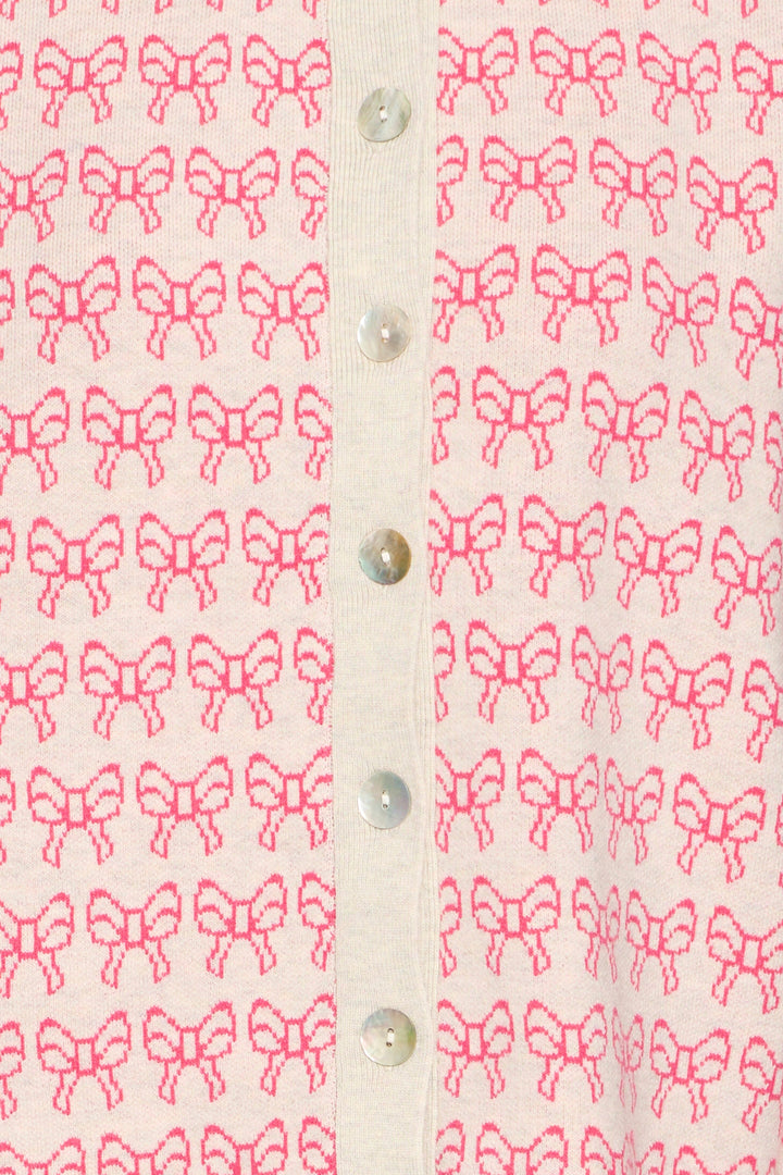 Ichi - Ihbrielle Ca3 - 204825 Oatmeal W. Pink Yarrow Cardigans 