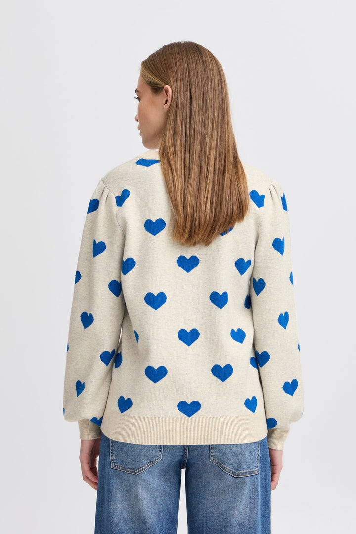 Ichi - Ihbrielle Ls2 - 204263 Oatmeal W. Turkish Sea Sweatshirts 