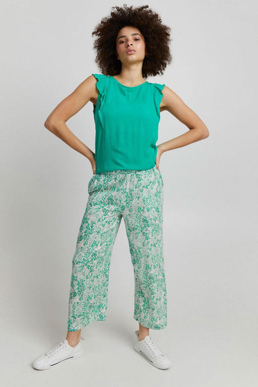 Ichi - Ihmarrakech Aop Pants3 - Holly Green Bukser 