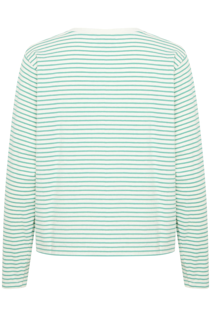 Ichi - Ihmira Loose Ls3 - 204200 Cloud Dancer W. Beryl Green T-shirts 