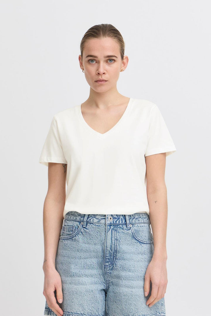 Forudbestilling - Ichi - Ihpalmoni Ss 20123412 - 114201 - Cloud Dancer T-shirts 