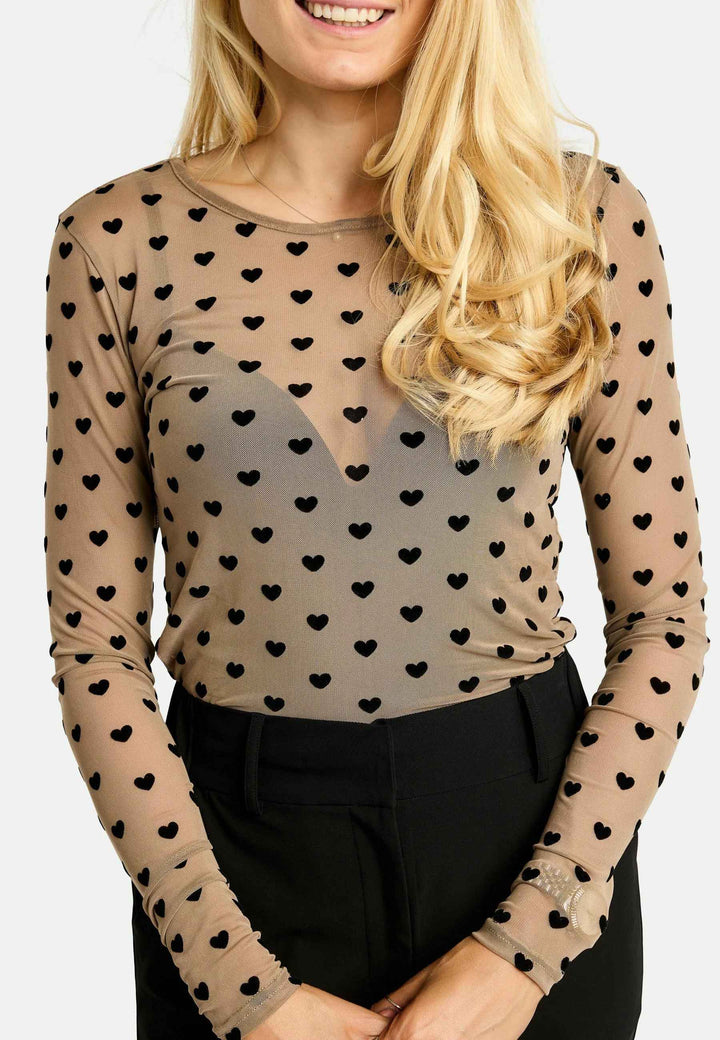 Liberte - Mesh Ls Tshirt, Flock 22081 - Sand Heart
