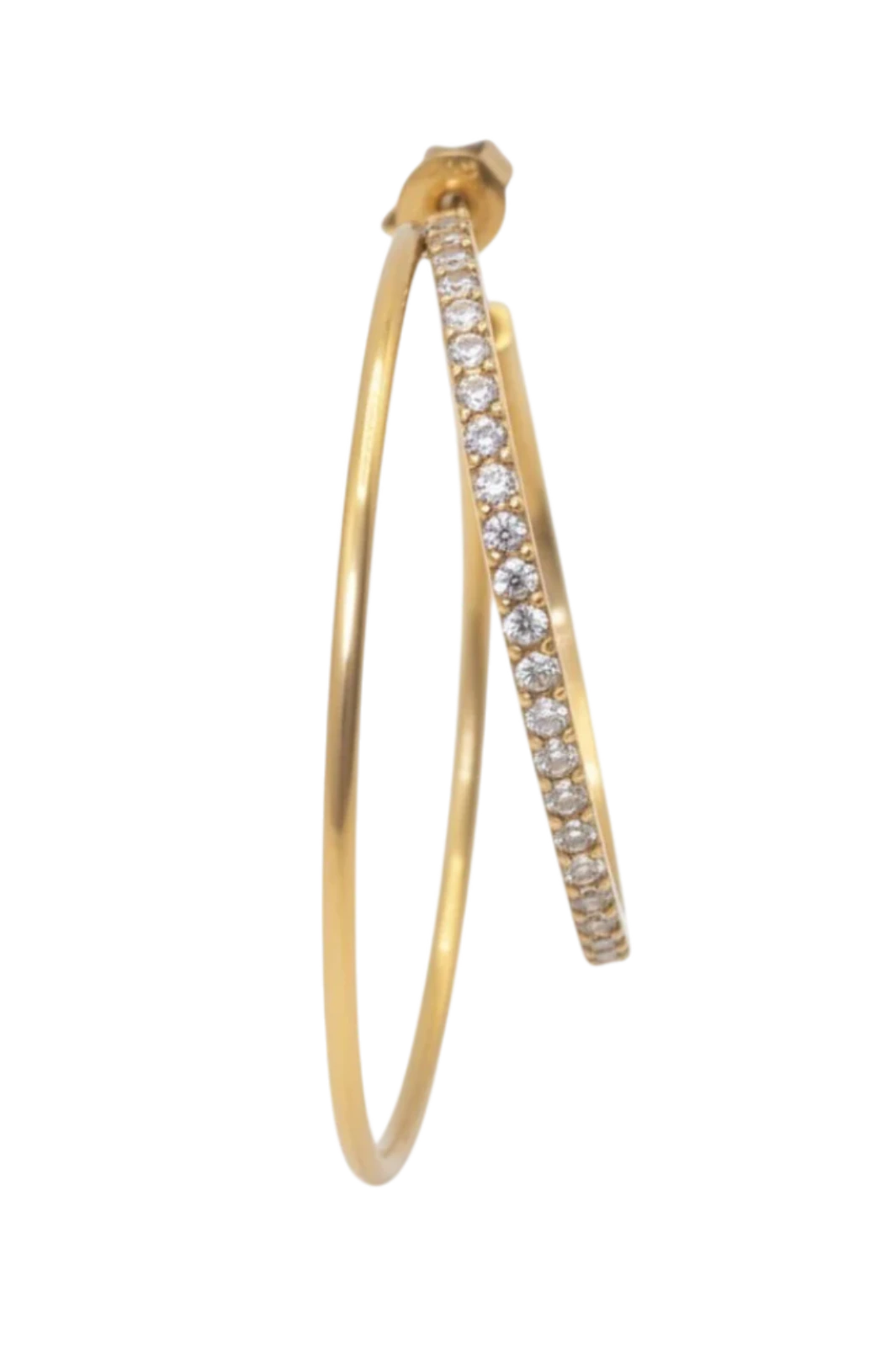Jane Koenig - Double Olympia Hoop With Stones DOHS-SS26-SS-GEFT - Golden Øreringe 