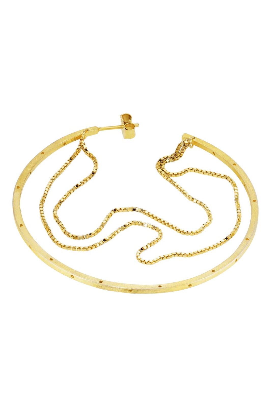 Jane Kønig - Big Orbis Chain Hoop BOCH-SS25-G - Forgyldt