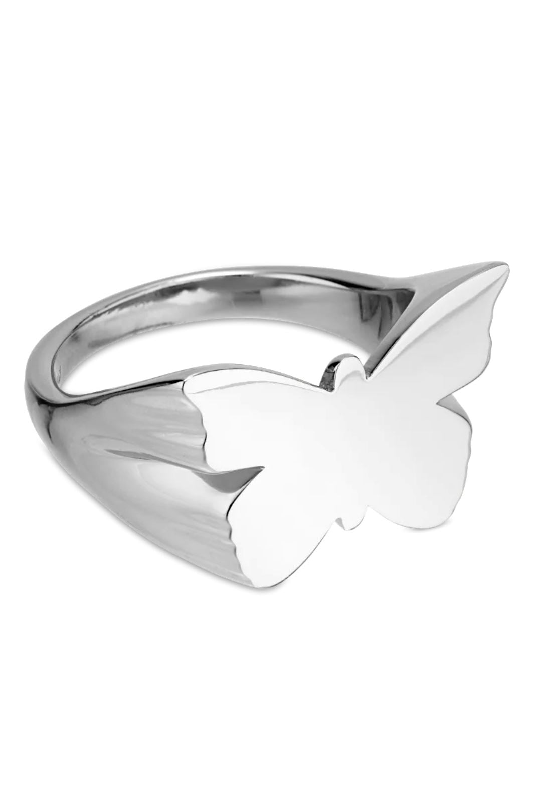 Jane Kønig - Butterfly Signet ring - Forsølvet Ringe 