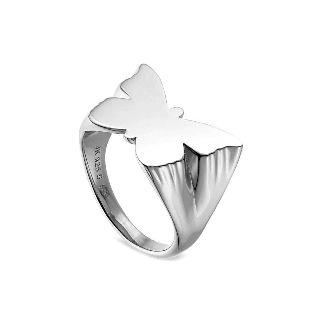 Jane Kønig - Butterfly Signet ring - Forsølvet Ringe 