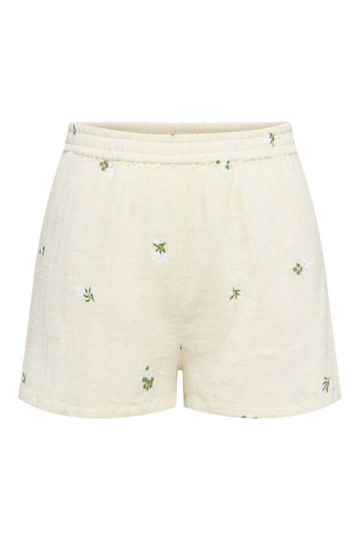 JDY - Jdyalba Shorts - 4941512 Cloud Dancer Embroidery