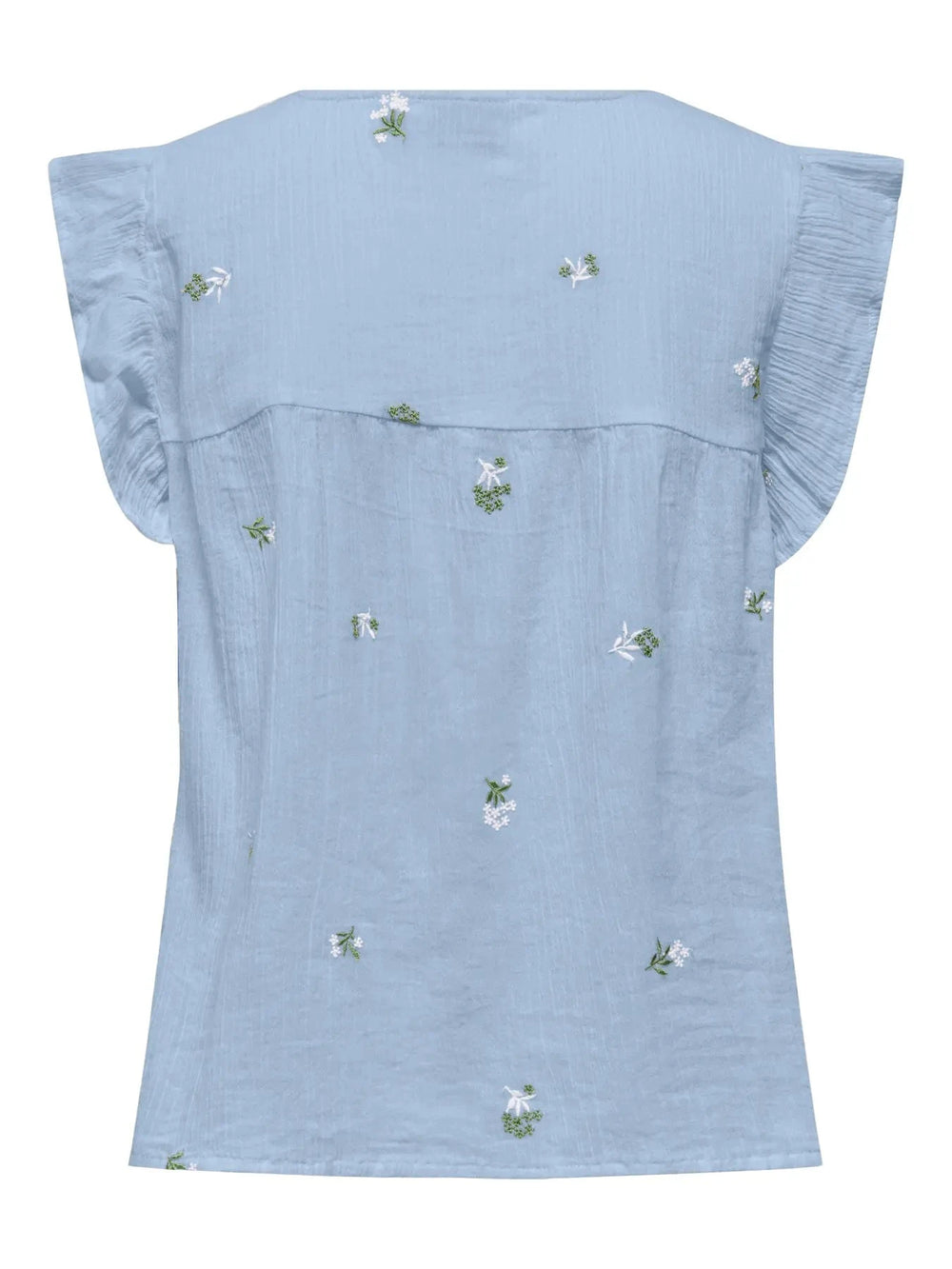 JDY - Jdyalba S/L Frill Shirt - 4941526 Cashmere Blue Embroidery Skjorter 